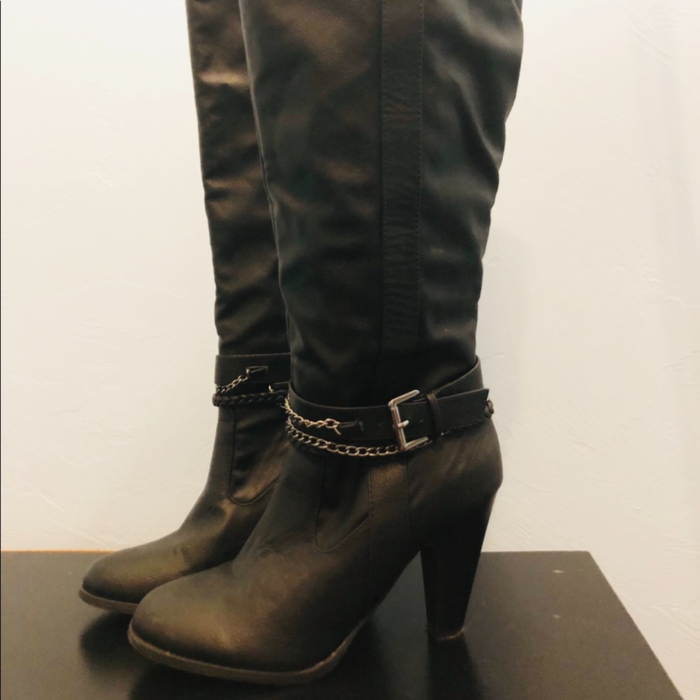 Black Wide Calf Boots sz 10W